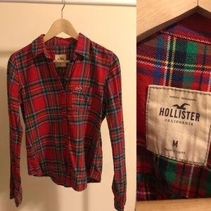 Hollister 100% cotton plaid shirt